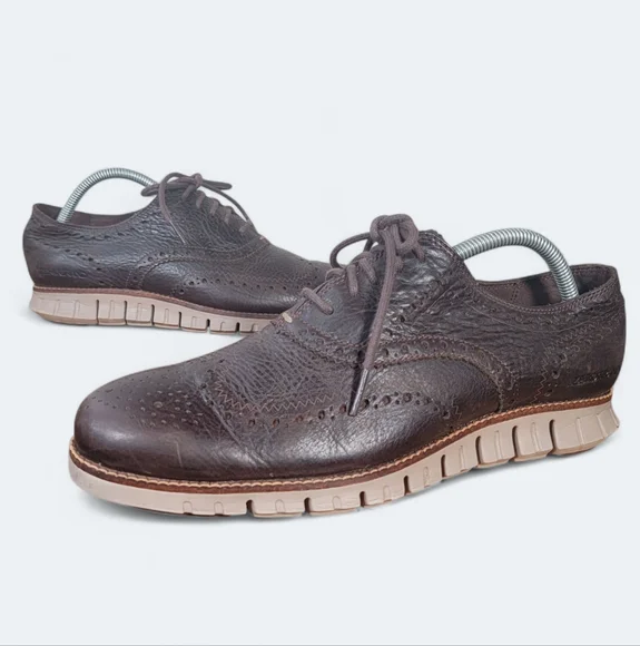 Cole Haan | Shoes | Cole Haan Zero Grande Mens Brown Leather Dress Shoes  Size 9 Casual Sneaker